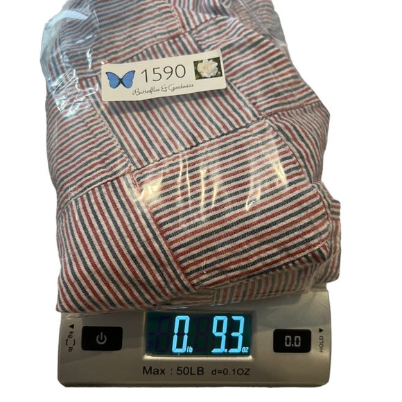 Island Republic Shorts Mens Medium Red White Blue Elastic Waist Casual Striped - Picture 12 of 12